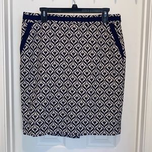 The Limited, like new, navy/white pencil skirt